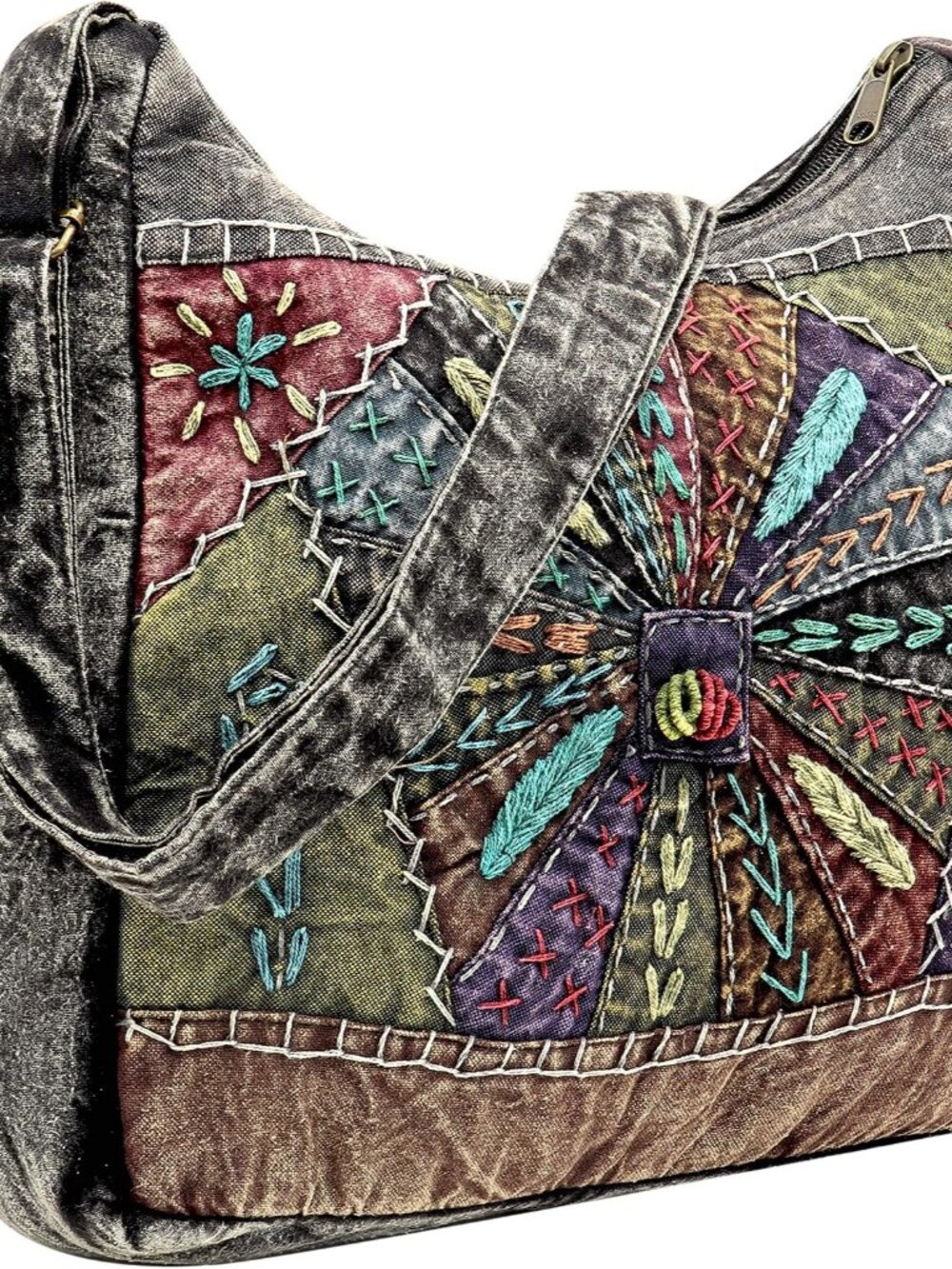 Handmade, Cotton messenger style shoulder bags for women.